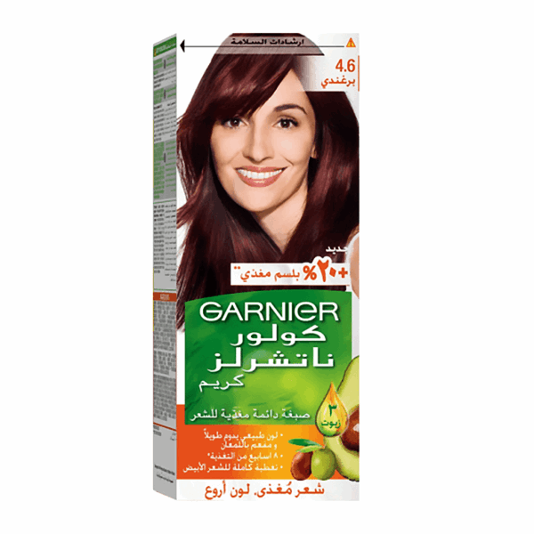 صبغة غارنييه صبغة (4.6) برغندى كولور ناتشرلز كريم 40مل خصم15%