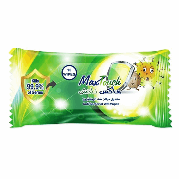 مناديل مبلله ماكس تاتش 15 منديل