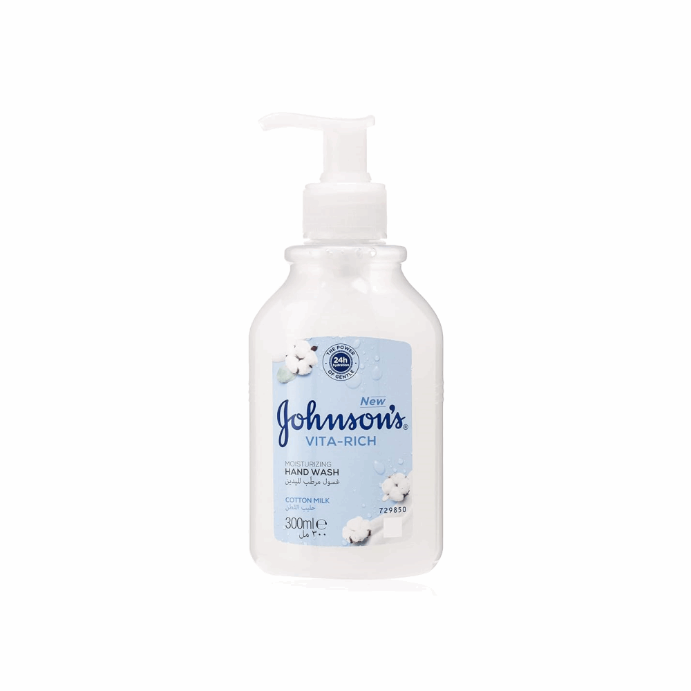 غسول لليدين جونسون فيتاريتش حليب القطن 300مل خصم 16%